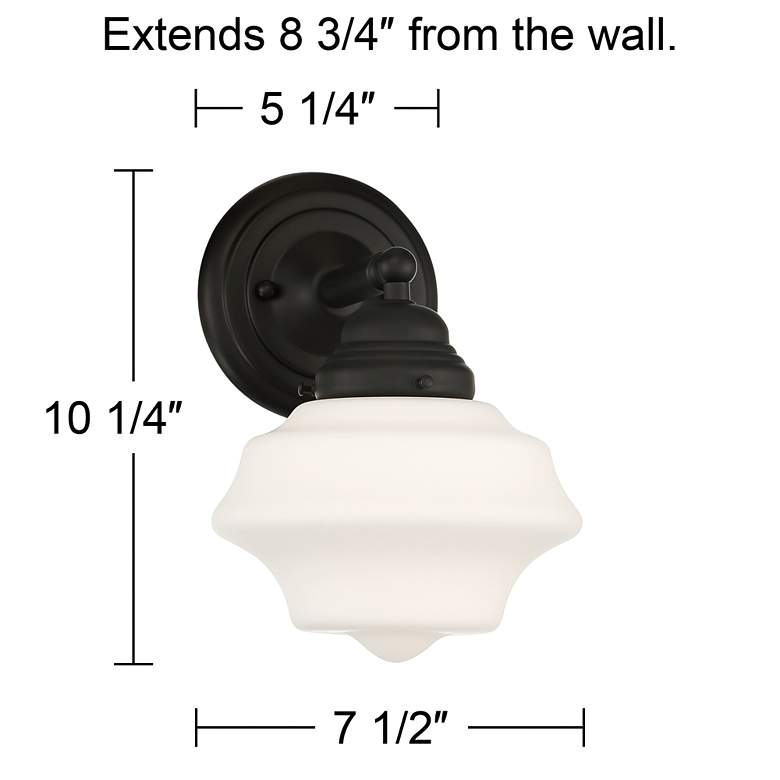 Image 7 Possini Euro Astrid 10 1/4" High Schoolhouse Glass Wall Sconce more views