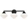 2_Possini Euro Astrid 27 1/4" Wide Black 3-Light Schoolhouse Bath Light
