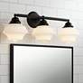 1_Possini Euro Astrid 27 1/4" Wide Black 3-Light Schoolhouse Bath Light