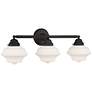 4_Possini Euro Astrid 27 1/4" Wide Black 3-Light Schoolhouse Bath Light more views