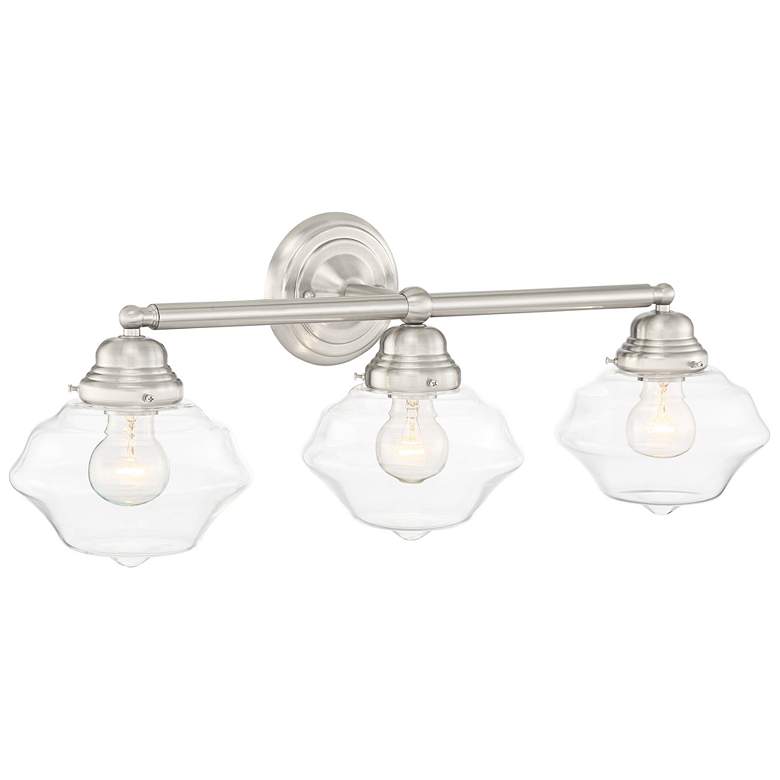 Image 4 Possini Euro Astrid 27 1/4 inch Wide Nickel 3-Light Bath Light more views