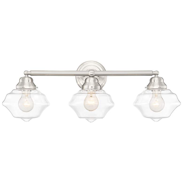 Image 6 Possini Euro Astrid 27 1/4" Wide Nickel 3-Light Bath Light more views