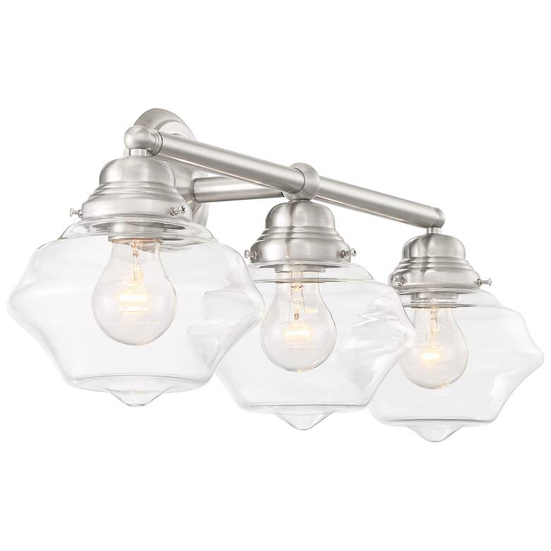 Image 7 Possini Euro Astrid 27 1/4" Wide Nickel 3-Light Bath Light more views