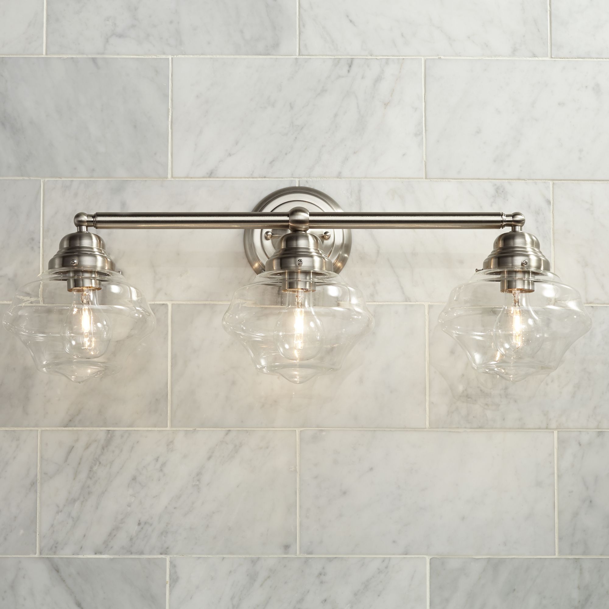 Possini Euro Astrid 27 1/4" Wide Nickel 3-Light Bath Light