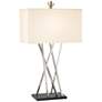 Possini Euro Asymmetry 30" Nickel Modern Table Lamp with Dimmer
