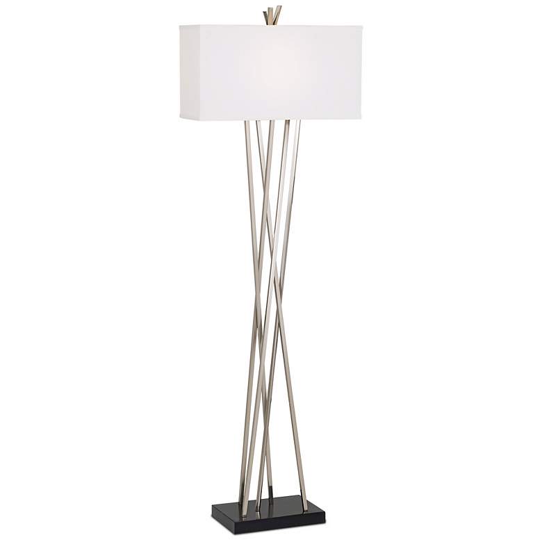 Image 2 Possini Euro Asymmetry 63 1/2 inch Brushed Nickel Modern Floor Lamp