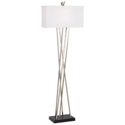 Possini Euro Asymmetry 63 1/2&quot; Brushed Nickel Modern Floor Lamp