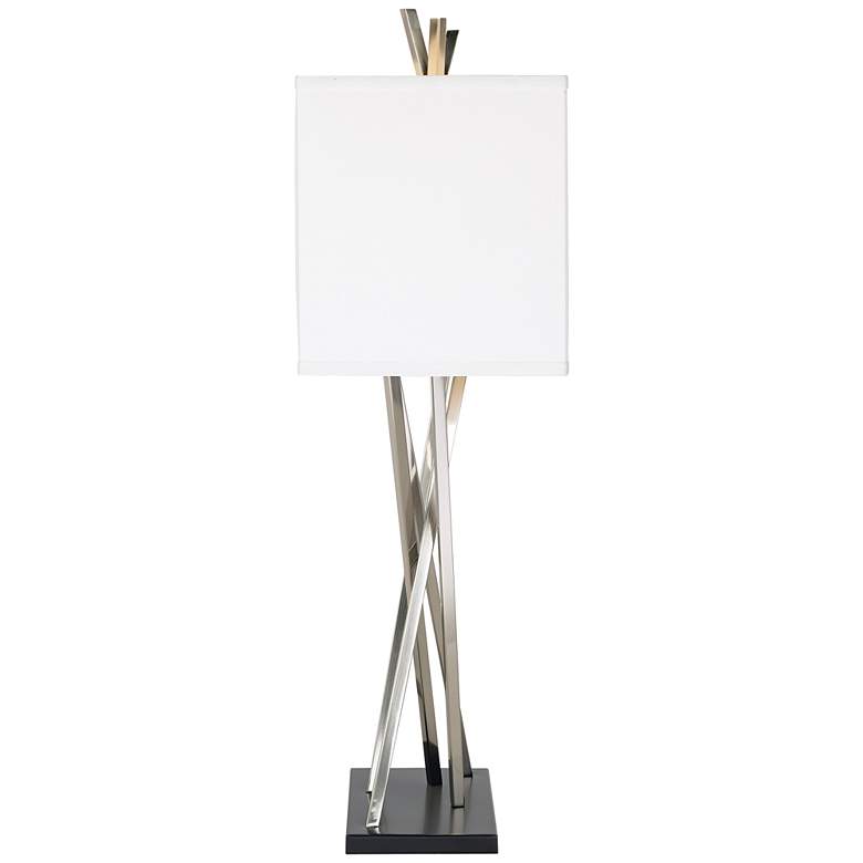 Image 6 Possini Euro Asymmetry Brushed Steel Table Lamp Set of 2 more views