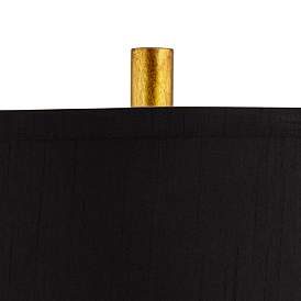 Image3 of Possini Euro Athena 35 1/2" Black Shade Gold Leaf Modern Table Lamp more views