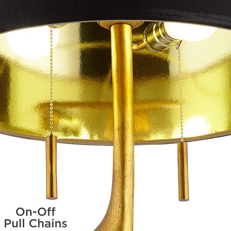 Image 6 Possini Euro Athena 35 1/2" Black Shade Gold Leaf Modern Table Lamp more views