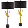 Possini Euro Athena 35 1/2" Gold Leaf Modern Table Lamps Set of 2