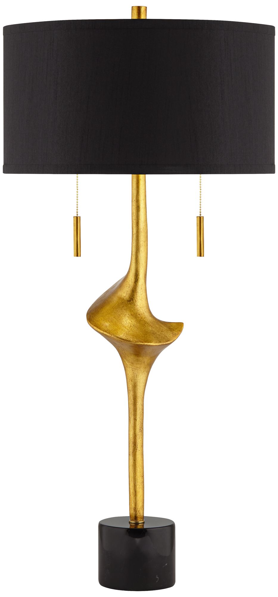 Possini Euro Athena 35 1/2" Gold Leaf Modern Table Lamps Set of 2