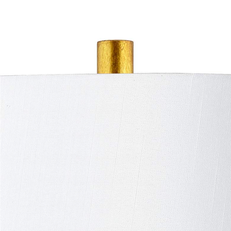 Image 3 Possini Euro Athena 35 1/2" White Shade Gold Leaf Modern Table Lamp more views