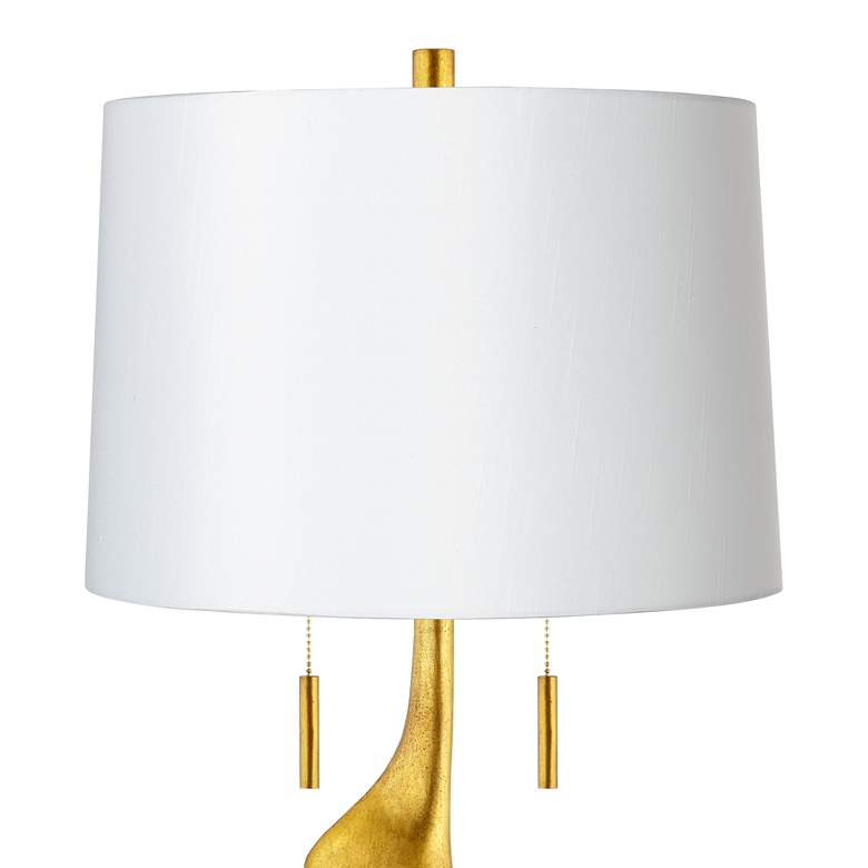 Image 4 Possini Euro Athena 35 1/2 inch White Shade Gold Leaf Modern Table Lamp more views