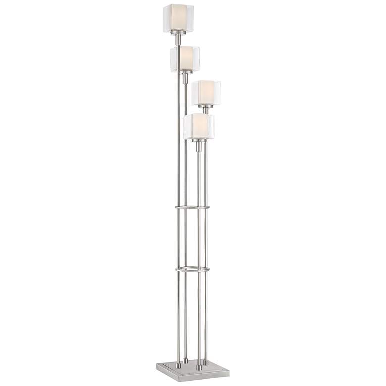 Image 3 Possini Euro Athena 72" Nickel 4-Light Floor Lamp with Smart Socket