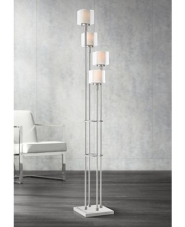 Possini Euro Athena 72" Nickel 4-Light Floor Lamp with Smart Socket