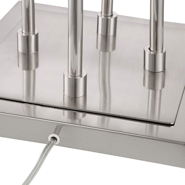 Image 6 Possini Euro Athena Brushed Nickel 4-Light Tree Floor Lamp with USB Dimmer more views