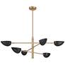 Watch A Video About the Atherton Warm Gold Black 5 Light Sputnik Pendant