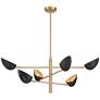 Watch A Video About the Atherton Warm Gold Black 5 Light Sputnik Pendant