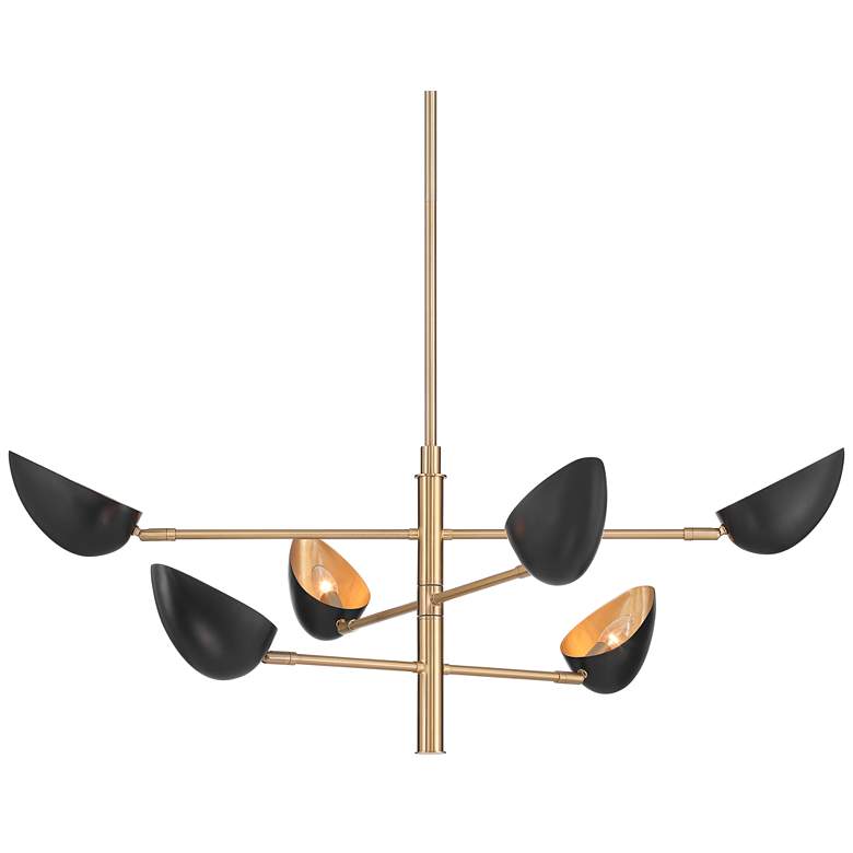 Image 3 Possini Euro Atherton 42 1/2"W Warm Gold Black 6-Light Sputnik Pendant