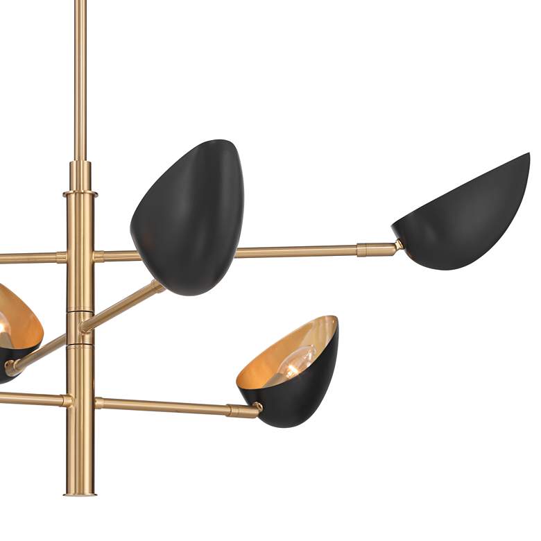 Image 5 Possini Euro Atherton 42 1/2"W Warm Gold Black 6-Light Sputnik Pendant more views