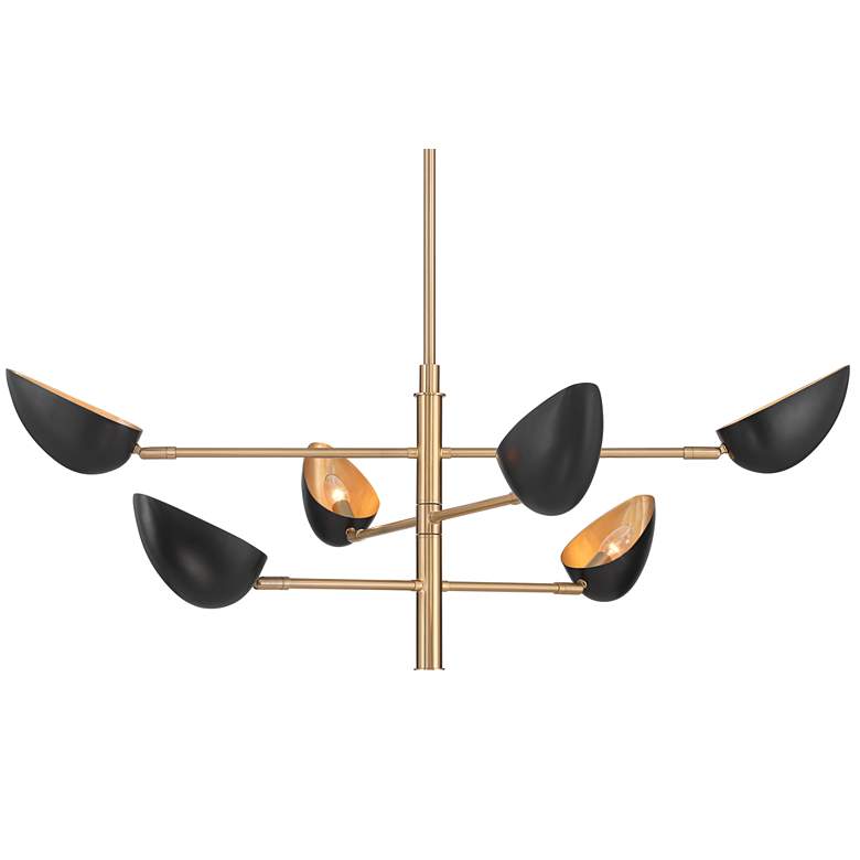 Image 6 Possini Euro Atherton 42 1/2"W Warm Gold Black 6-Light Sputnik Pendant more views