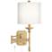 Possini Euro Atka Antique Brass Plug-In Swing Arm Wall Lamp