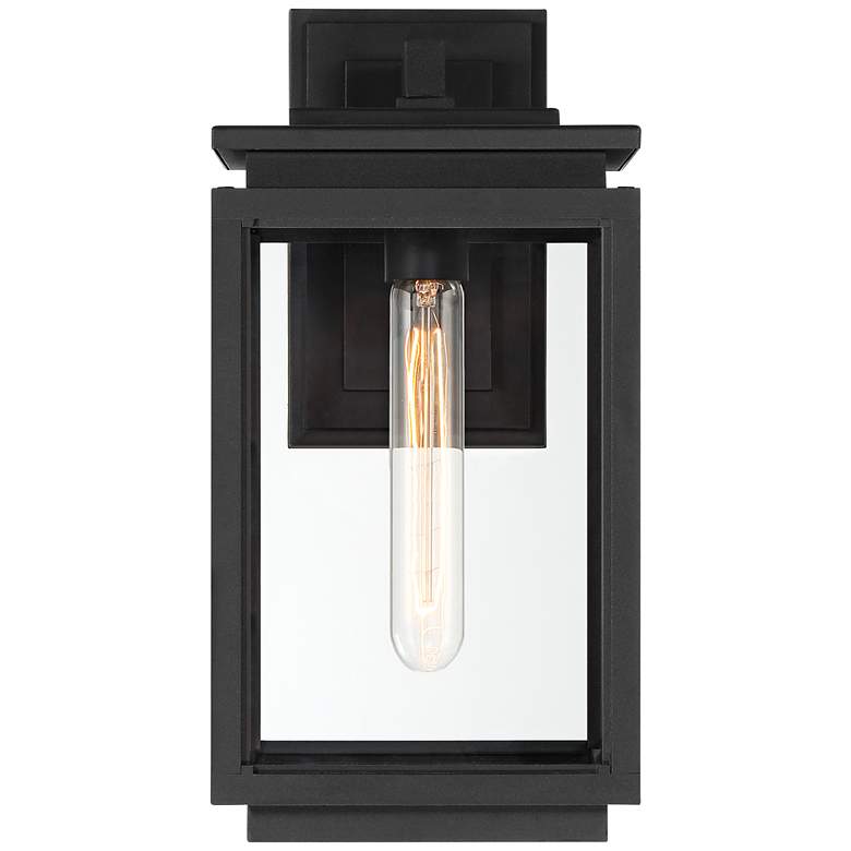 Image 5 Possini Euro Atkins 14 1/4 inch High Die Cast Matte Black Outdoor Light more views