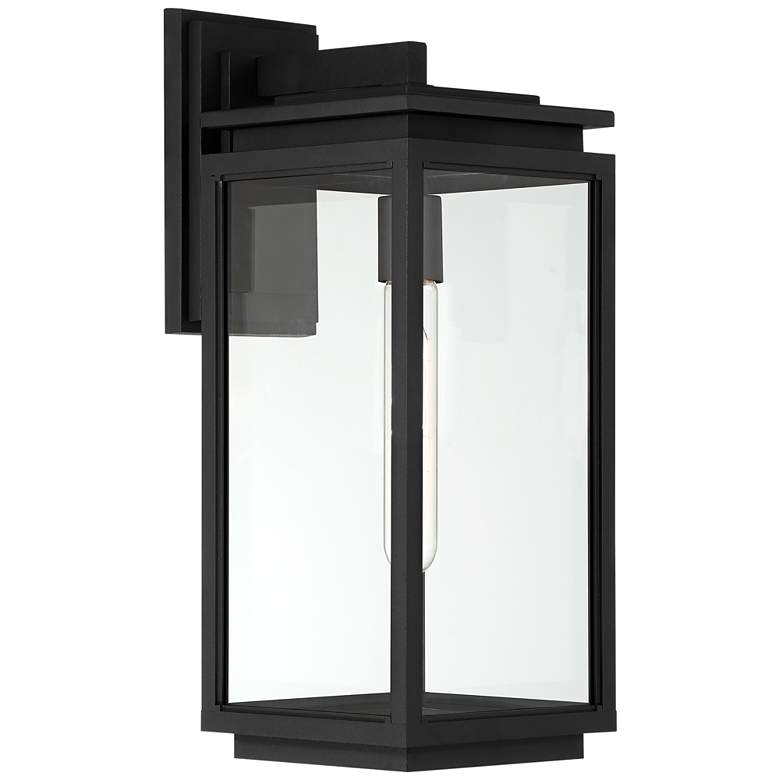 Image 6 Possini Euro Atkins 18 inch High Die Cast Matte Black Outdoor Light more views