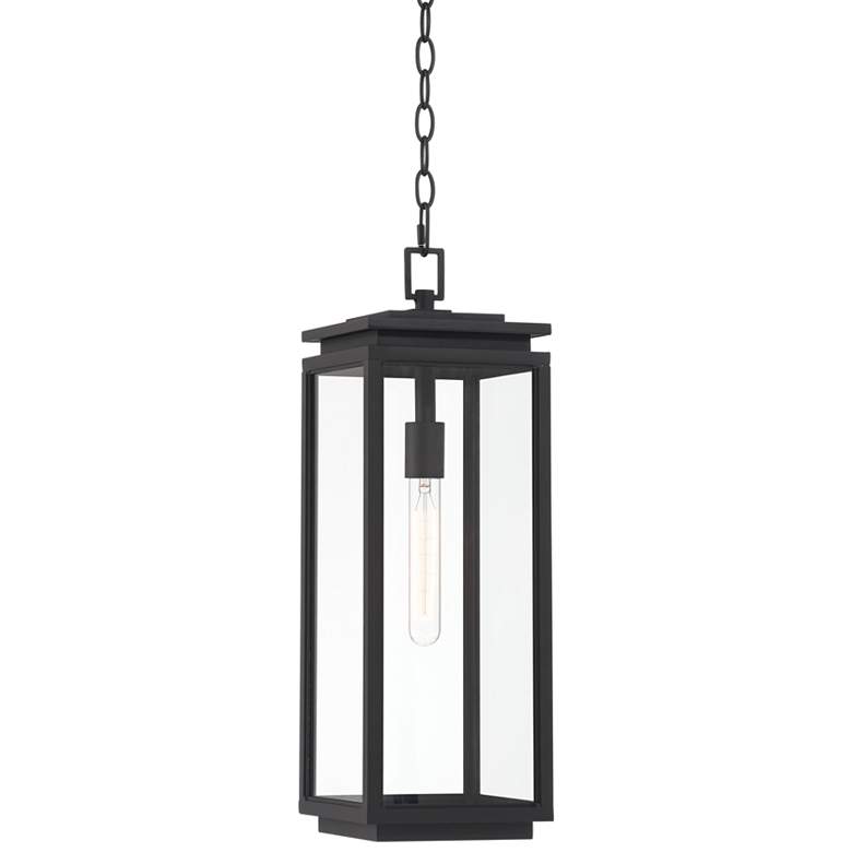 Image 2 Possini Euro Atkins 21 1/2"H DieCast Matte Black Outdoor Hanging Light