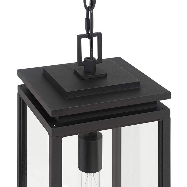 Image 3 Possini Euro Atkins 21 1/2 inchH DieCast Matte Black Outdoor Hanging Light more views