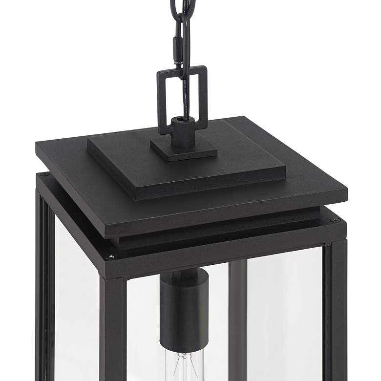 Image 3 Possini Euro Atkins 21 1/2"H DieCast Matte Black Outdoor Hanging Light more views