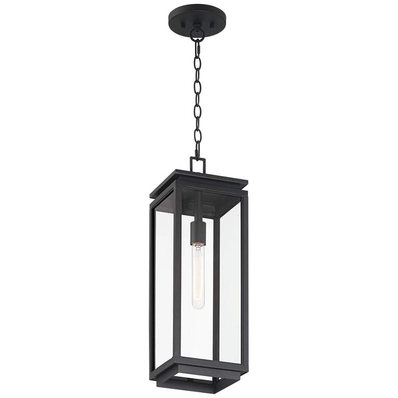 Image 7 Possini Euro Atkins 21 1/2 inchH DieCast Matte Black Outdoor Hanging Light more views
