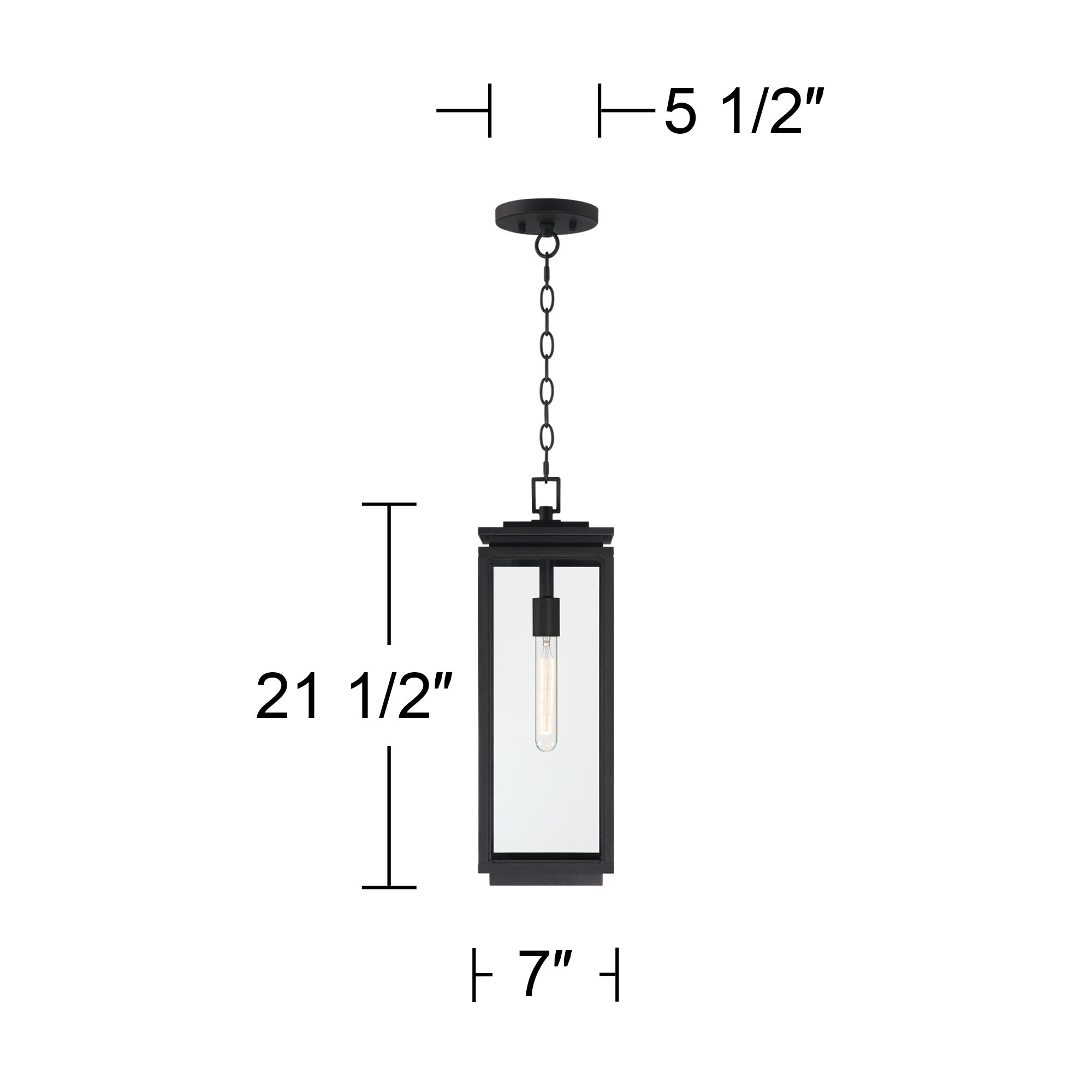 Possini Euro Atkins 21 1/2"H DieCast Matte Black Outdoor Hanging Light