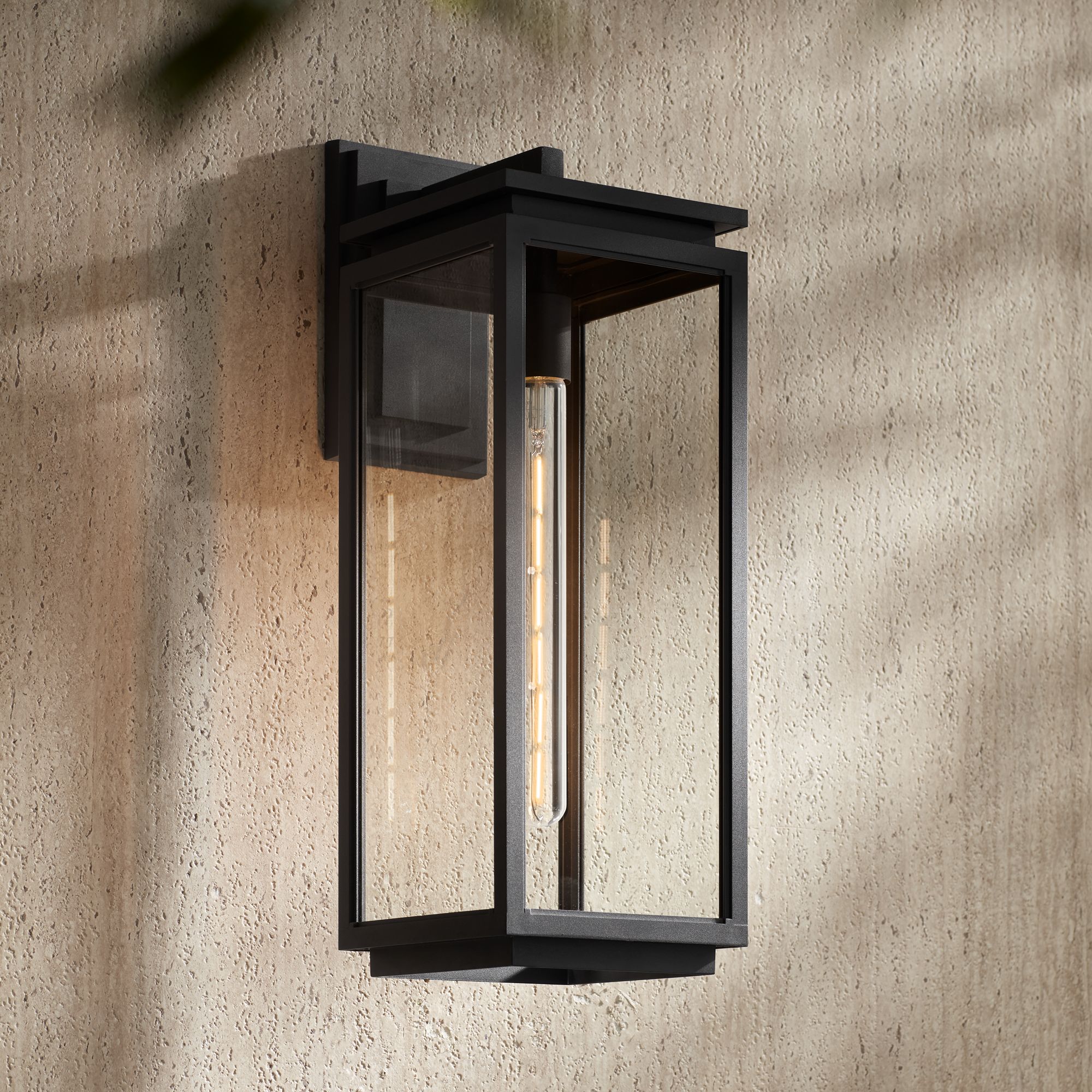 Possini Euro Atkins 21 1/4" High Die Cast Matte Black Outdoor Light