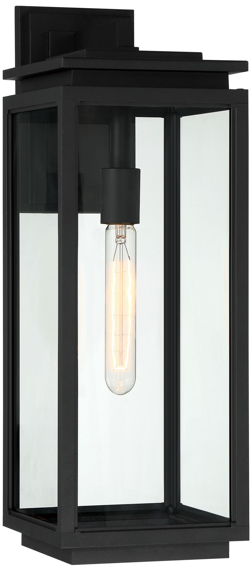 Image 2 Possini Euro Atkins 21 1/4" High Matte Black Outdoor Wall Light