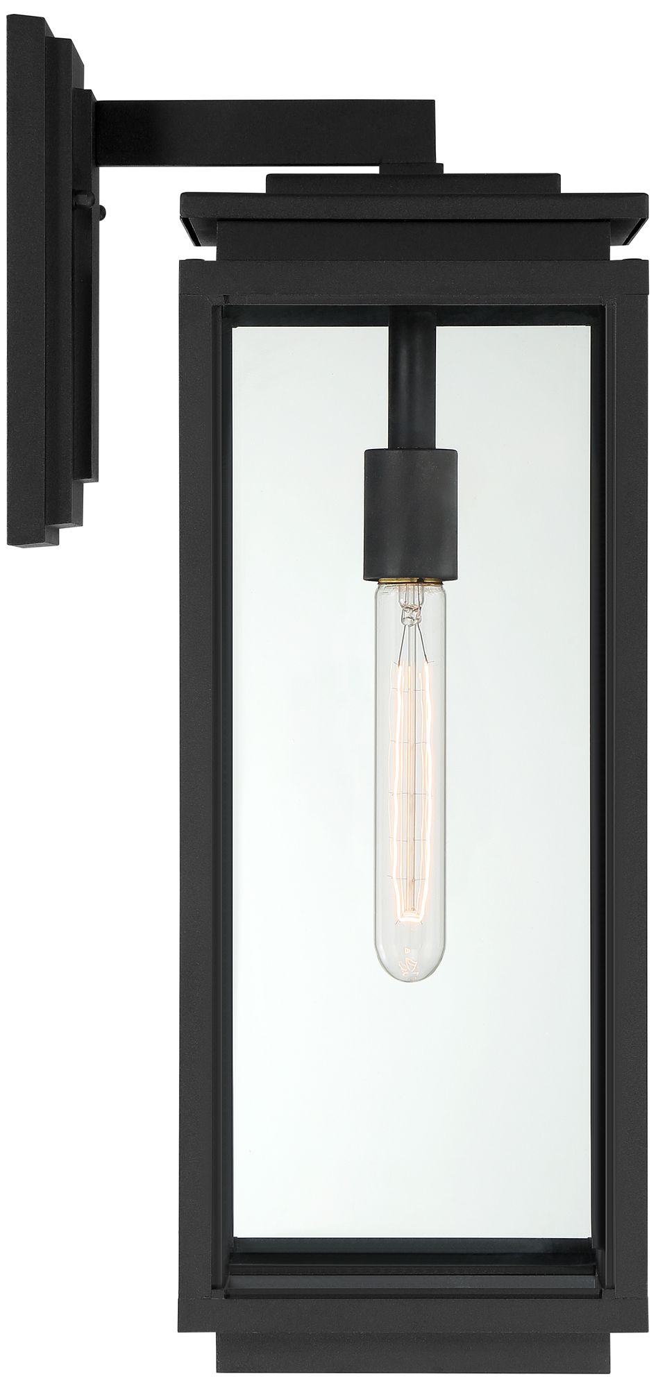Possini Euro Atkins 21 1/4" High Matte Black Outdoor Wall Light