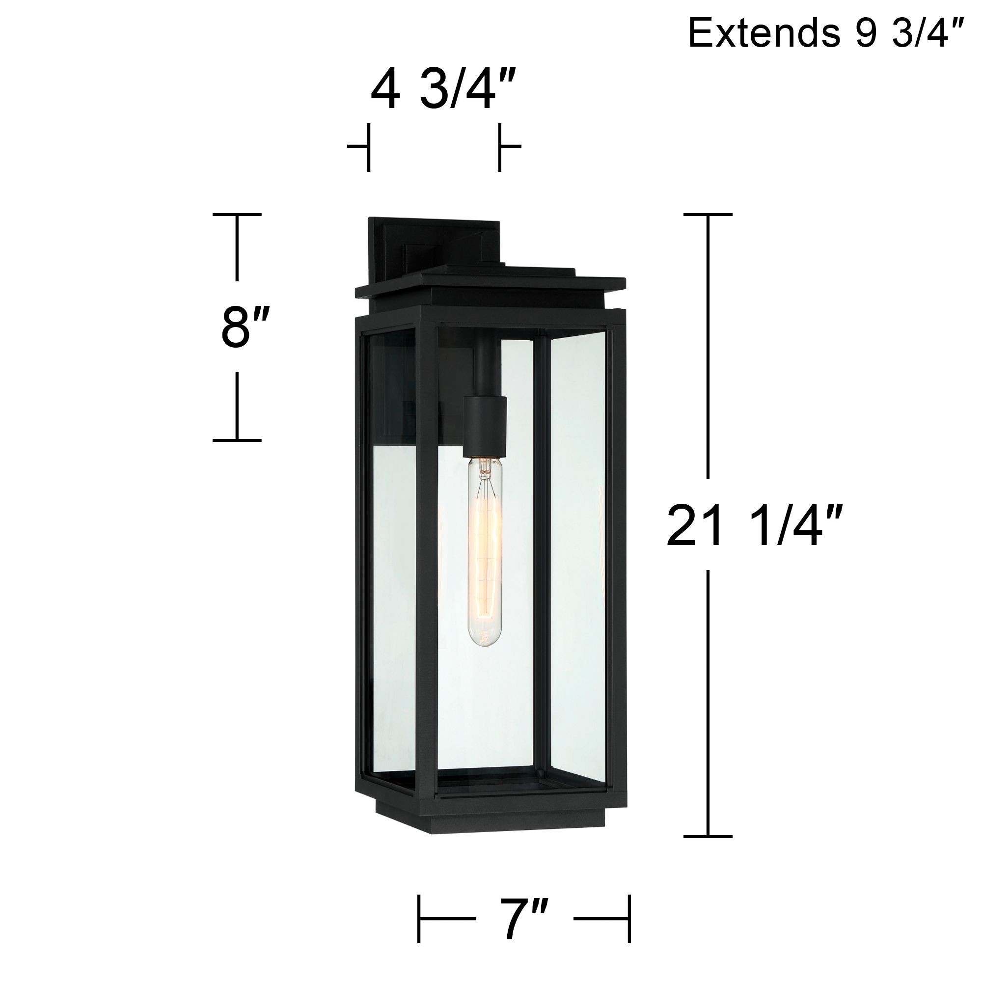 Possini Euro Atkins 21 1/4" High Matte Black Outdoor Wall Light