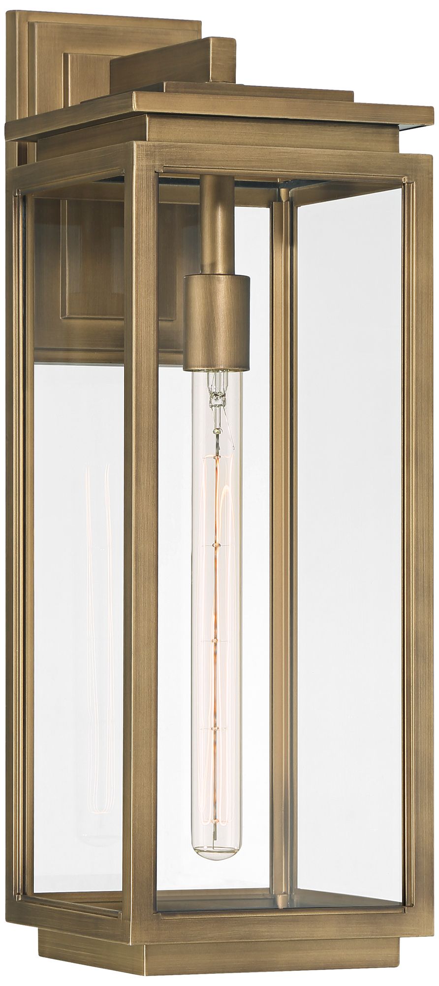 Image 2 Possini Euro Atkins 21 1/4" High Weathered Brass Outdoor Wall Light