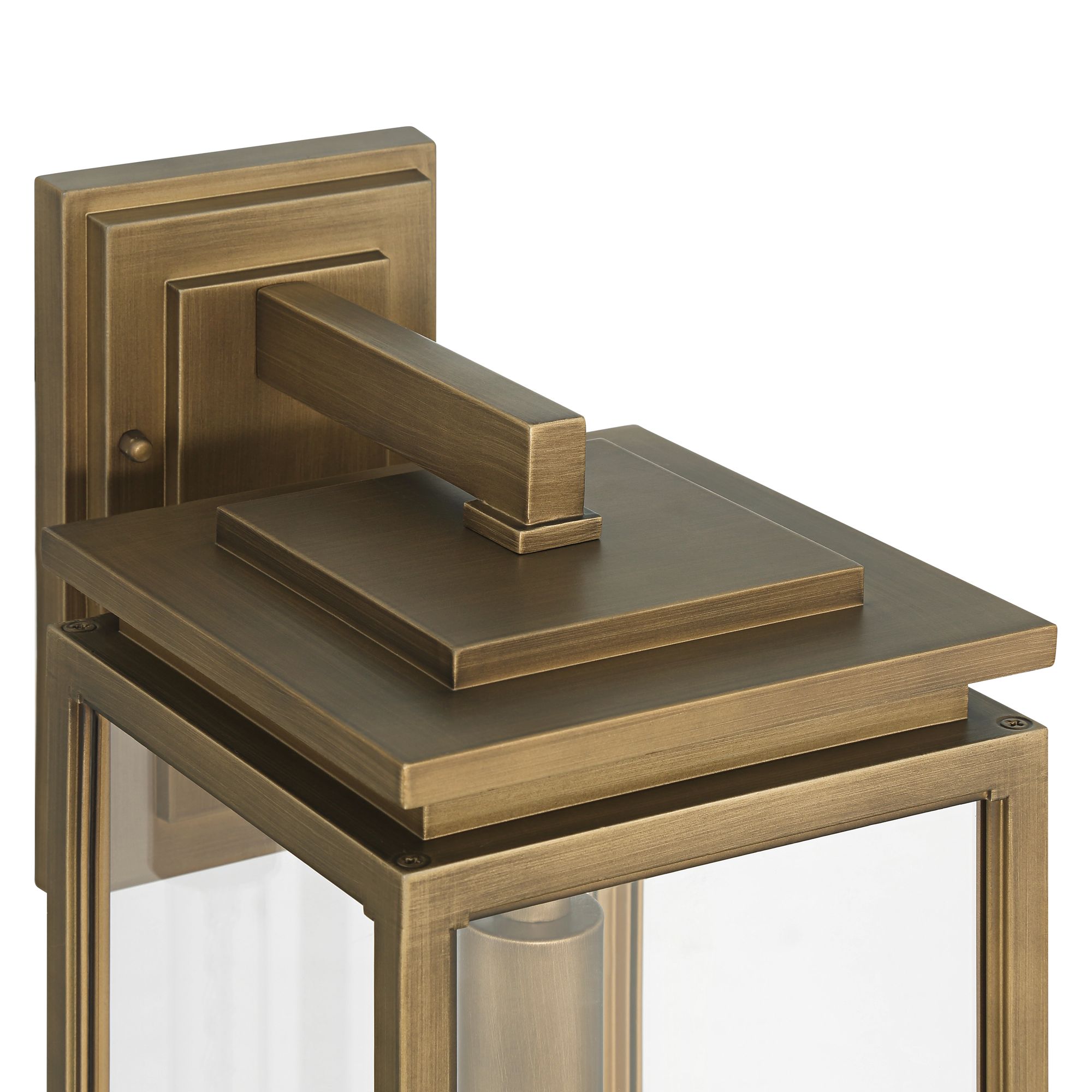 Image 3 Possini Euro Atkins 21 1/4" High Weathered Brass Outdoor Wall Light more views