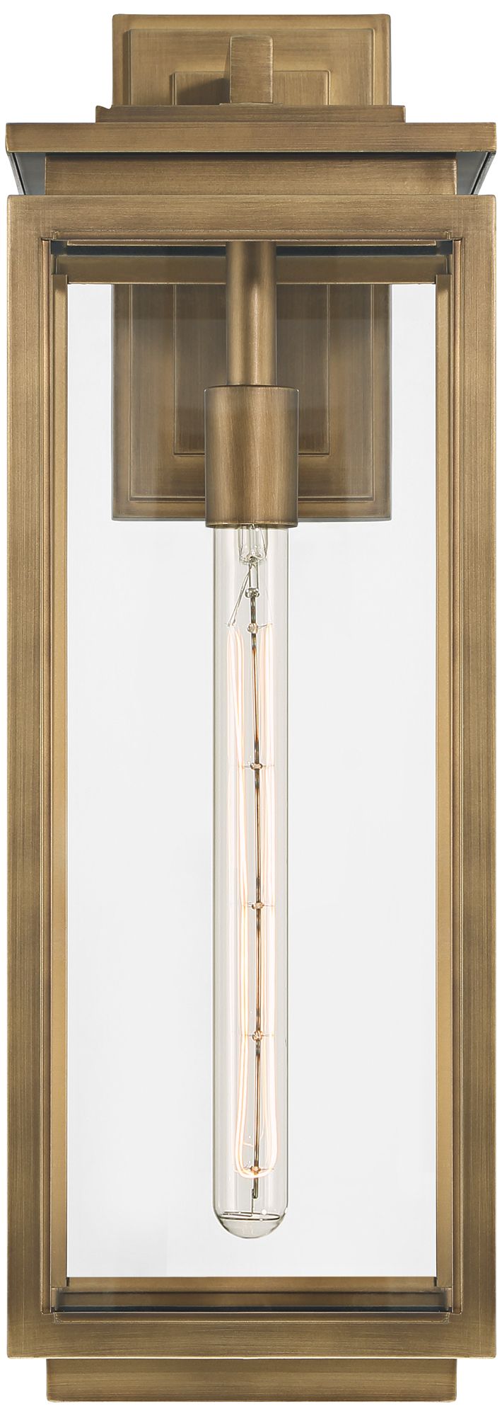 Image 5 Possini Euro Atkins 21 1/4" High Weathered Brass Outdoor Wall Light more views
