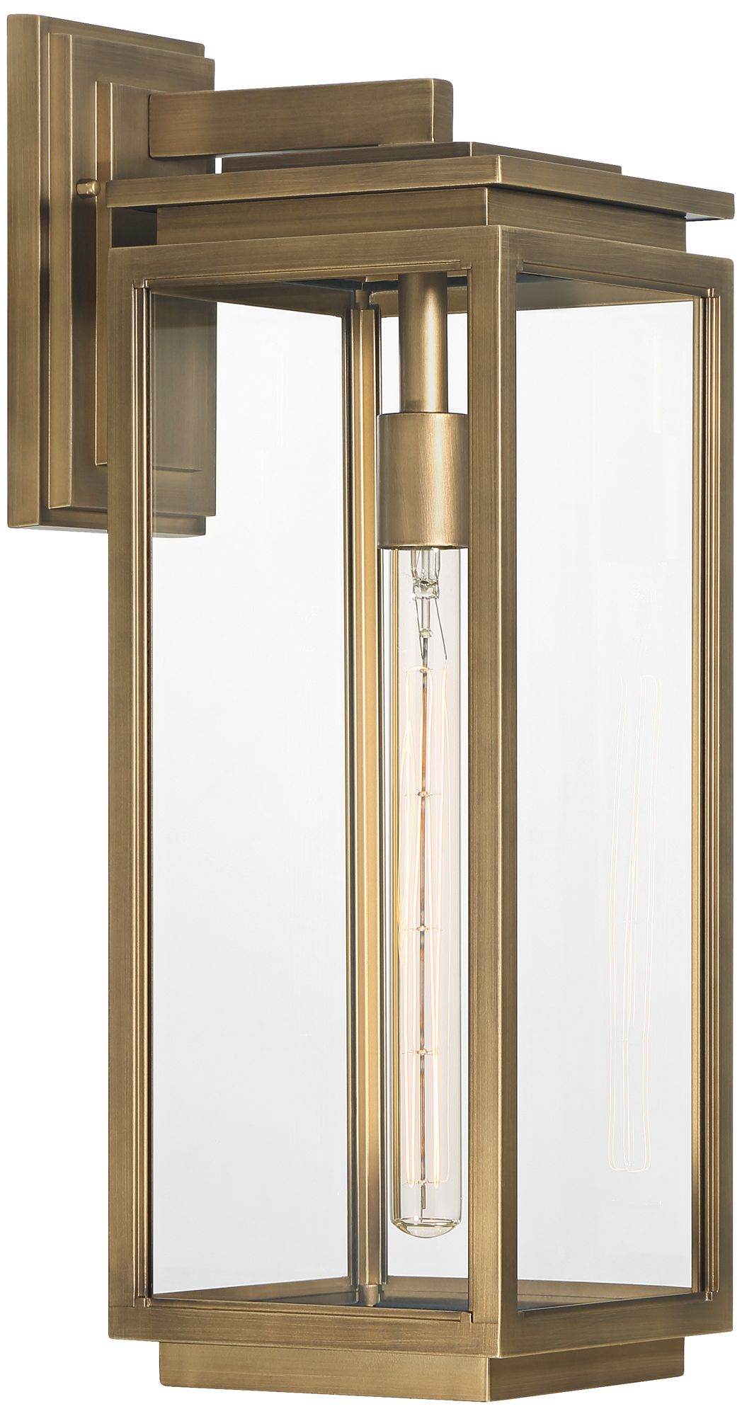 Image 7 Possini Euro Atkins 21 1/4" High Weathered Brass Outdoor Wall Light more views