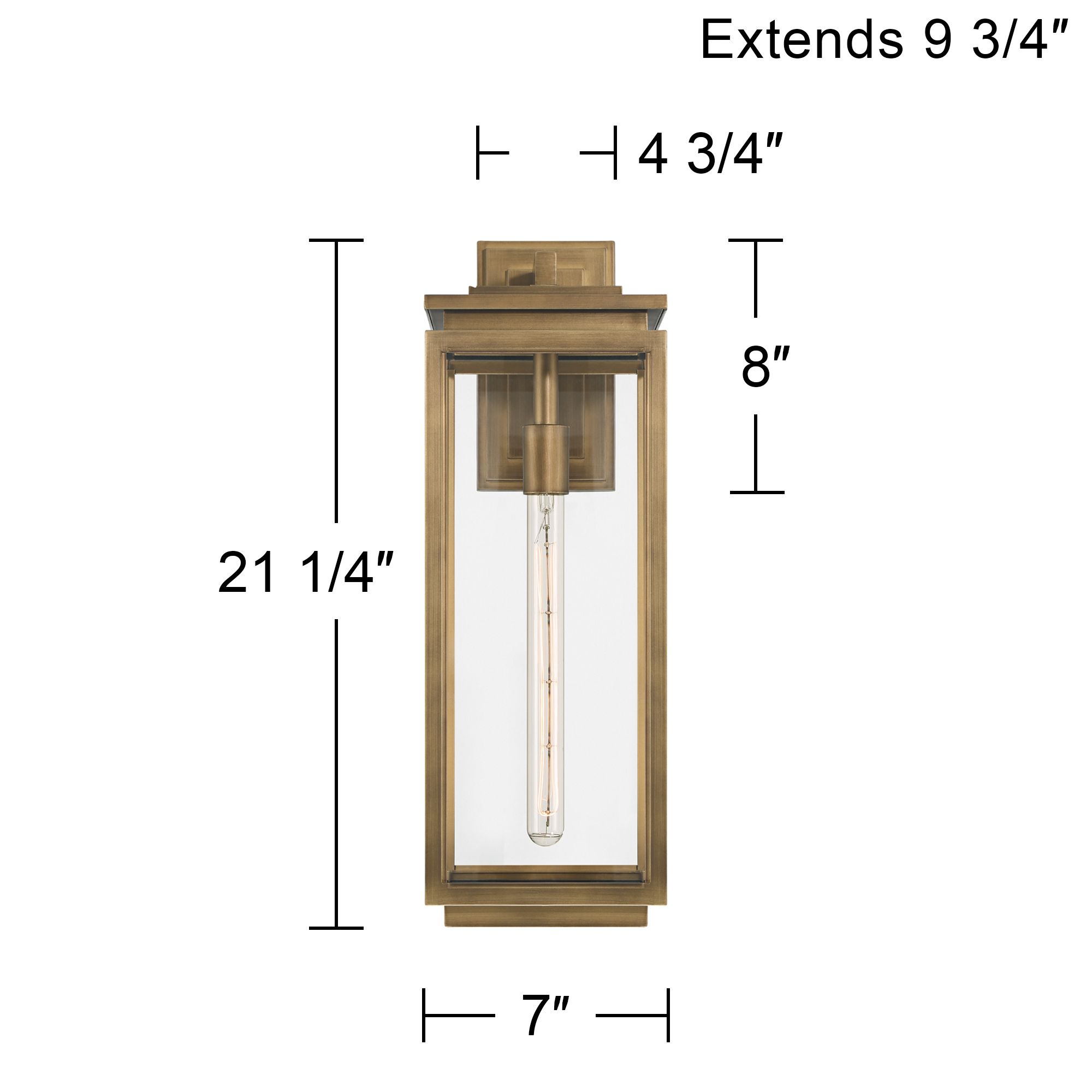 Possini Euro Atkins 21 1/4" High Weathered Brass Outdoor Wall Light