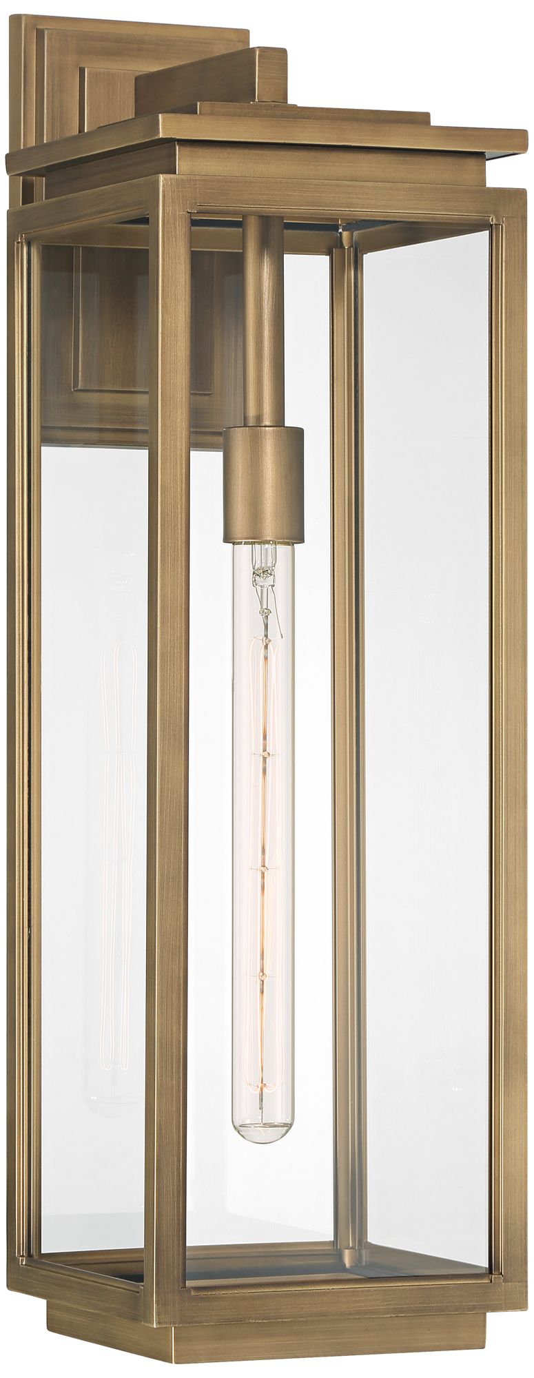 Image 2 Possini Euro Atkins 24" High Die Cast Brass Outdoor Wall Light