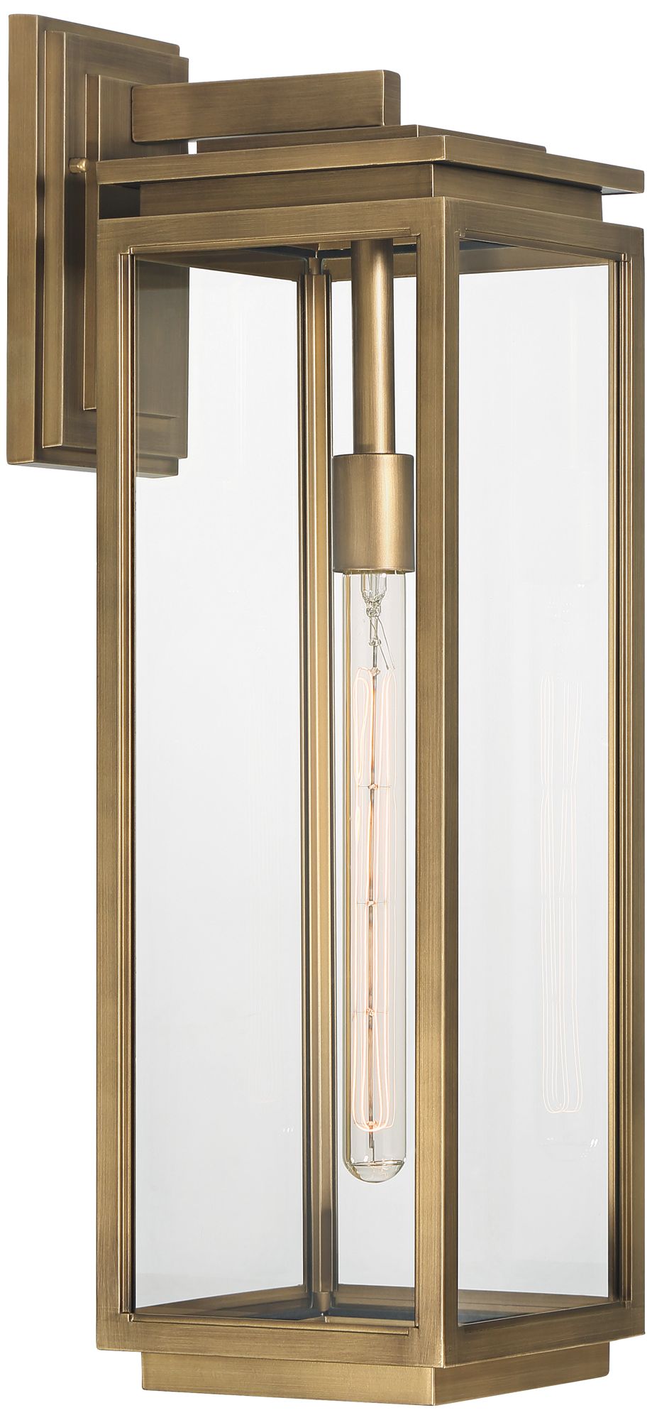 Image 7 Possini Euro Atkins 24" High Die Cast Brass Outdoor Wall Light more views