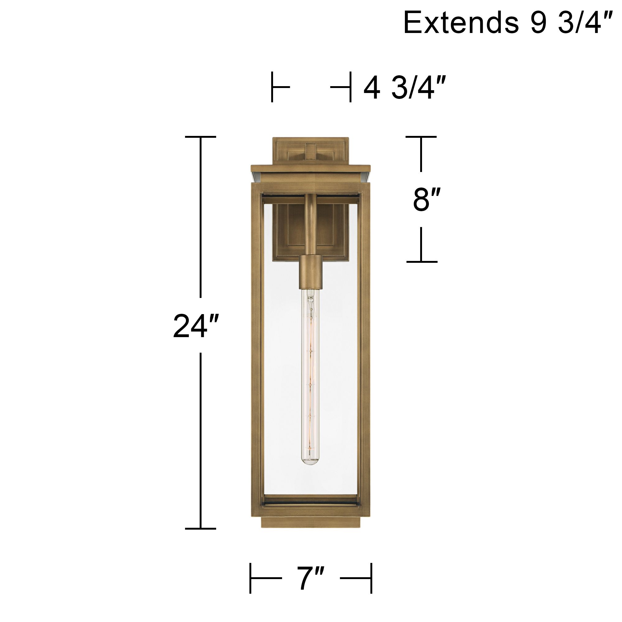 Possini Euro Atkins 24" High Die Cast Brass Outdoor Wall Light