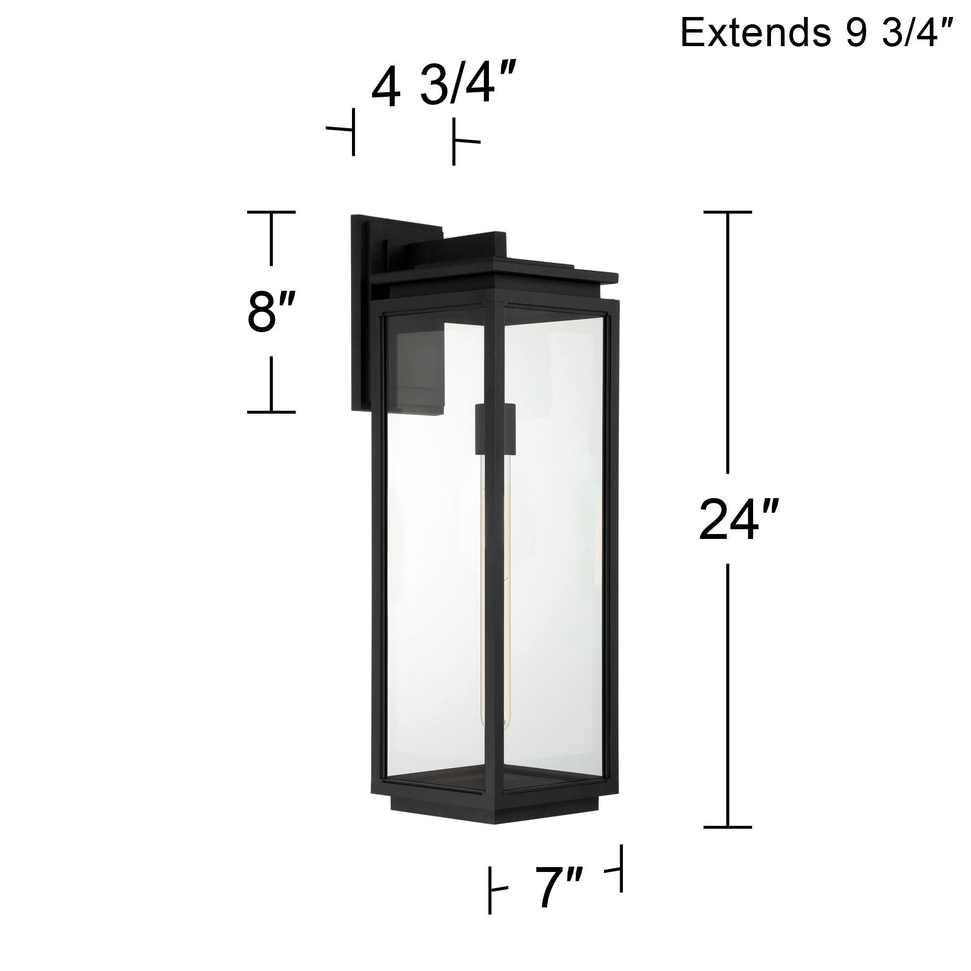 Possini Euro Atkins 24" High Die Cast Matte Black Outdoor Light