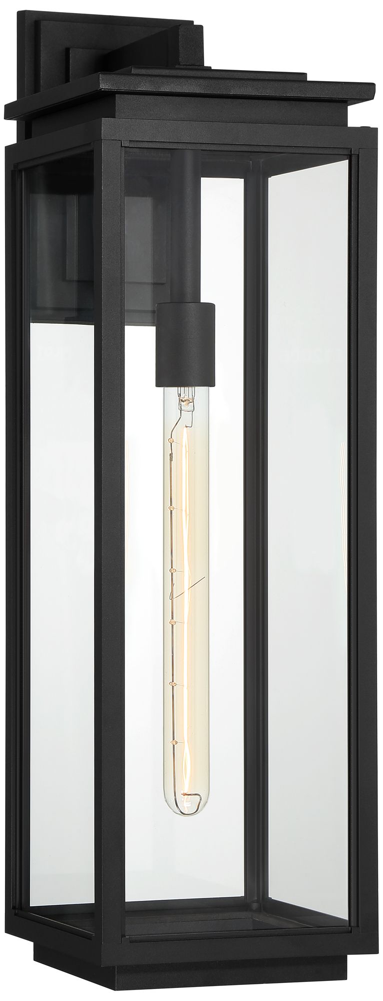 Possini Euro Atkins 24" High Die Cast Matte Black Outdoor Wall Light