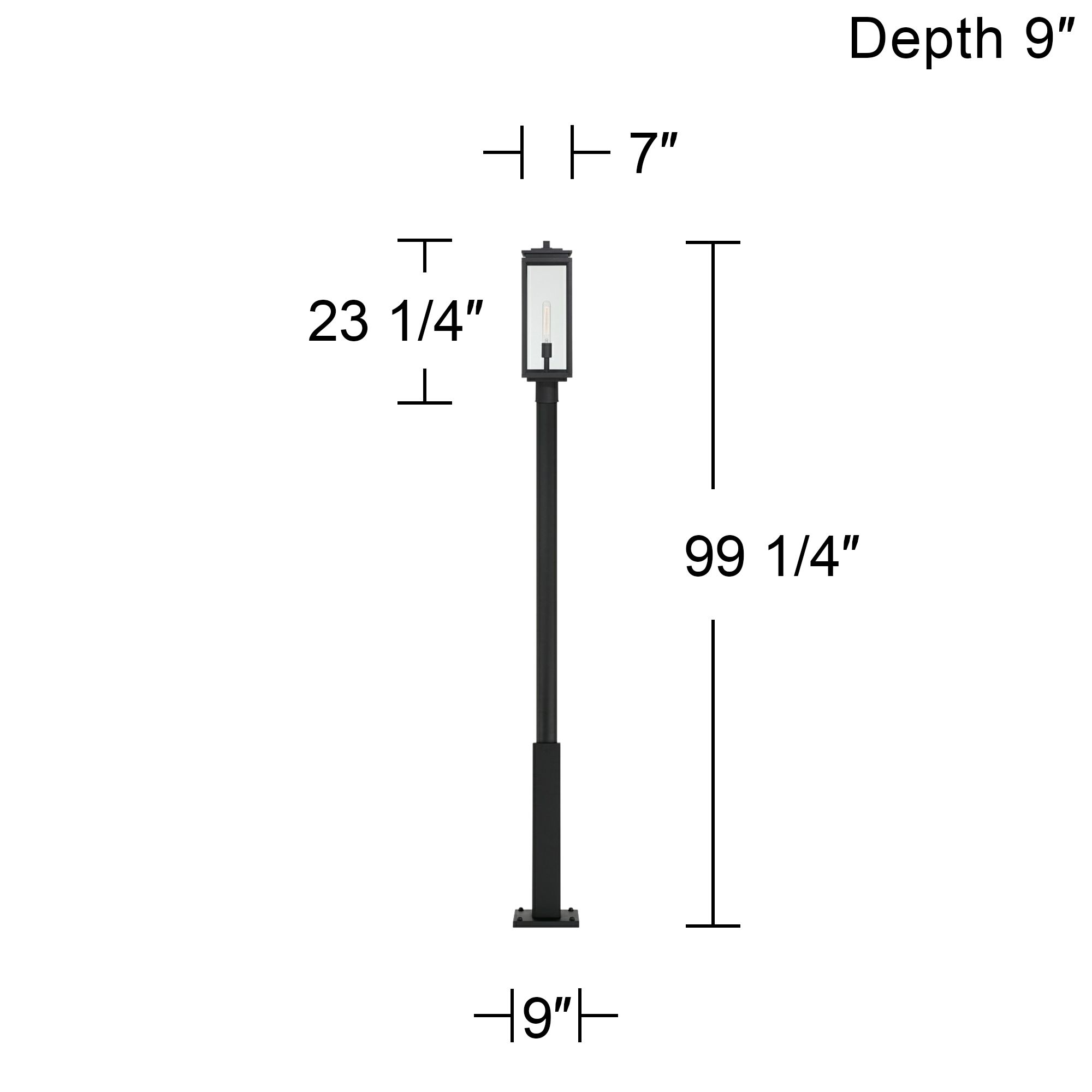 Possini Euro Atkins 99 1/4"H Die Cast Matte Black Outdoor Post Light