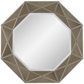 Image3 of Possini Euro Aubrey 33" x 33" Champagne Beveled Wall Mirror